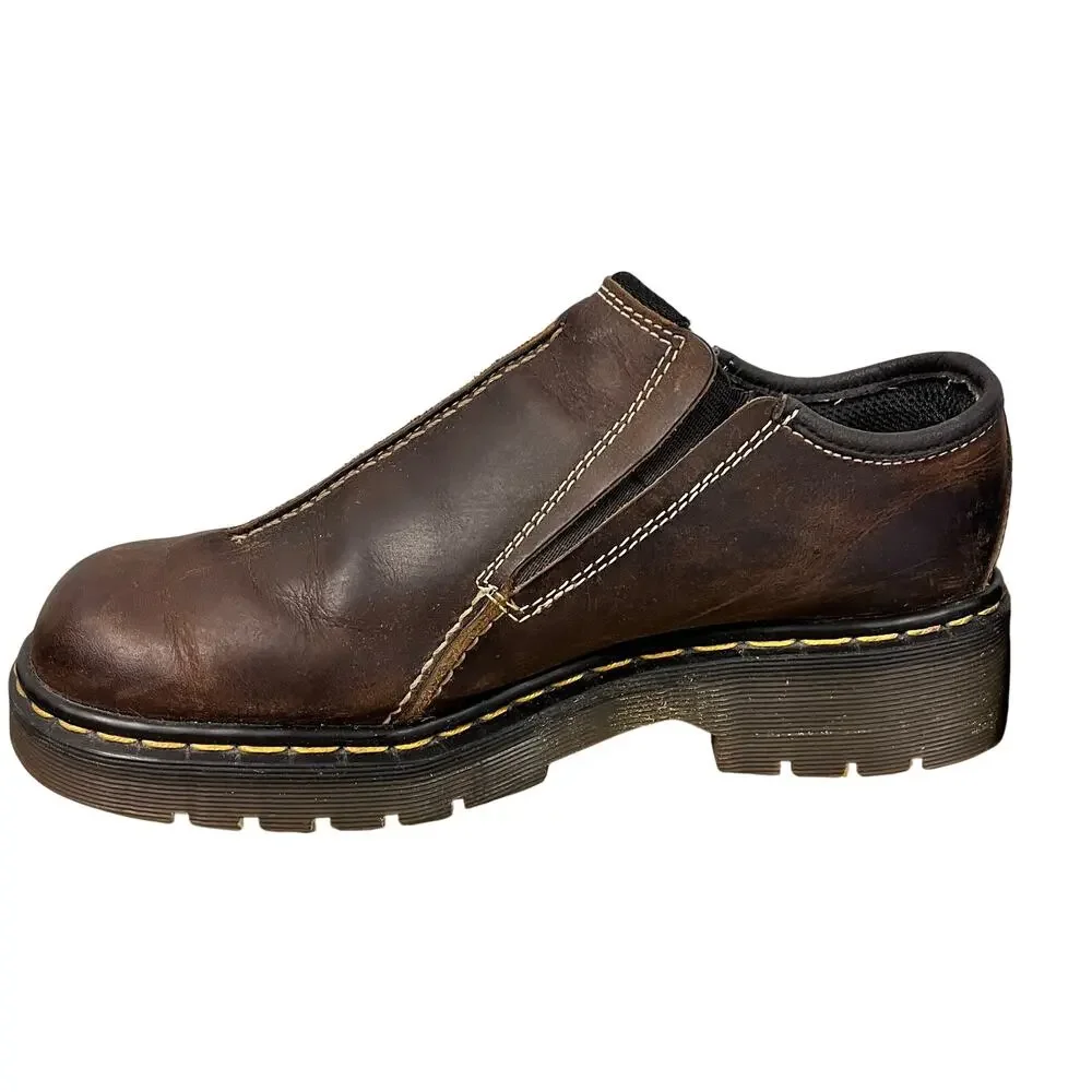 Vintage Men's 8 Dr.Martens style 8729 slip on loafer dark brown made in England